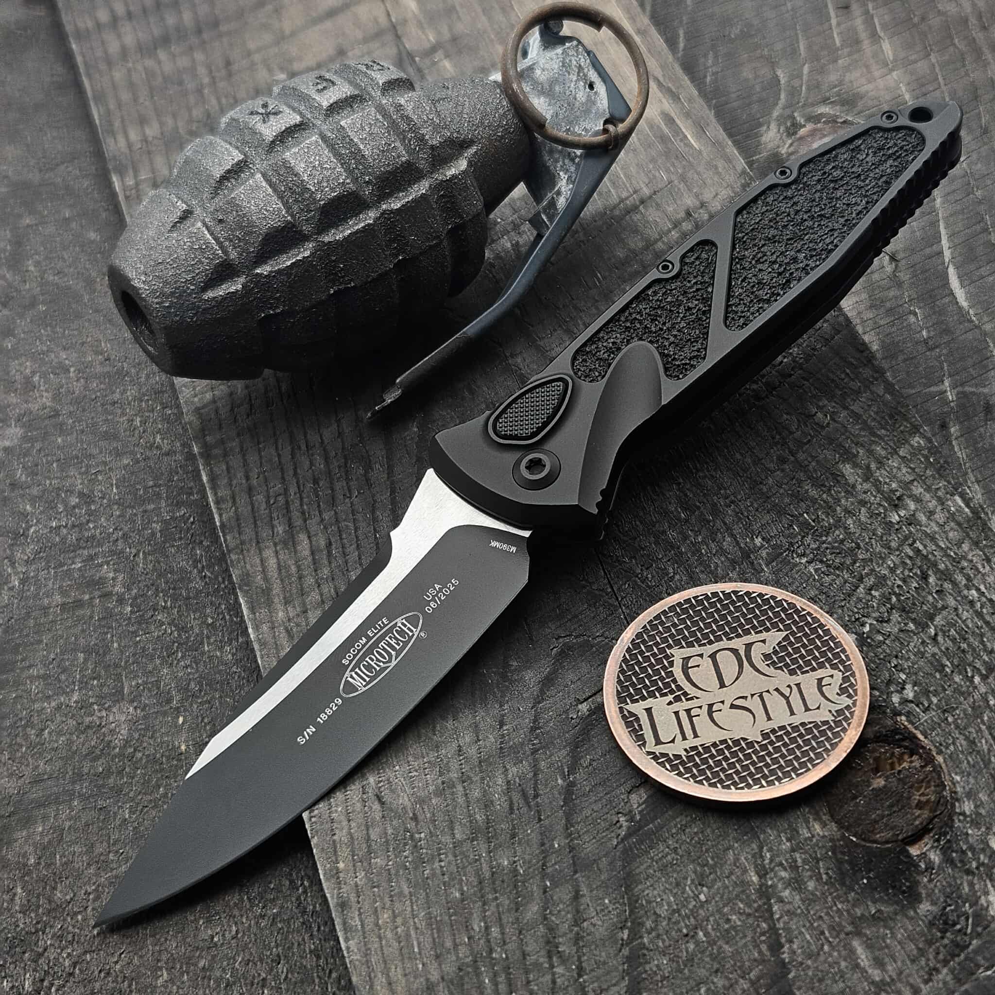 Microtech Socom Elite S/E- Auto Black Tactical Standard 160A-1T-G 