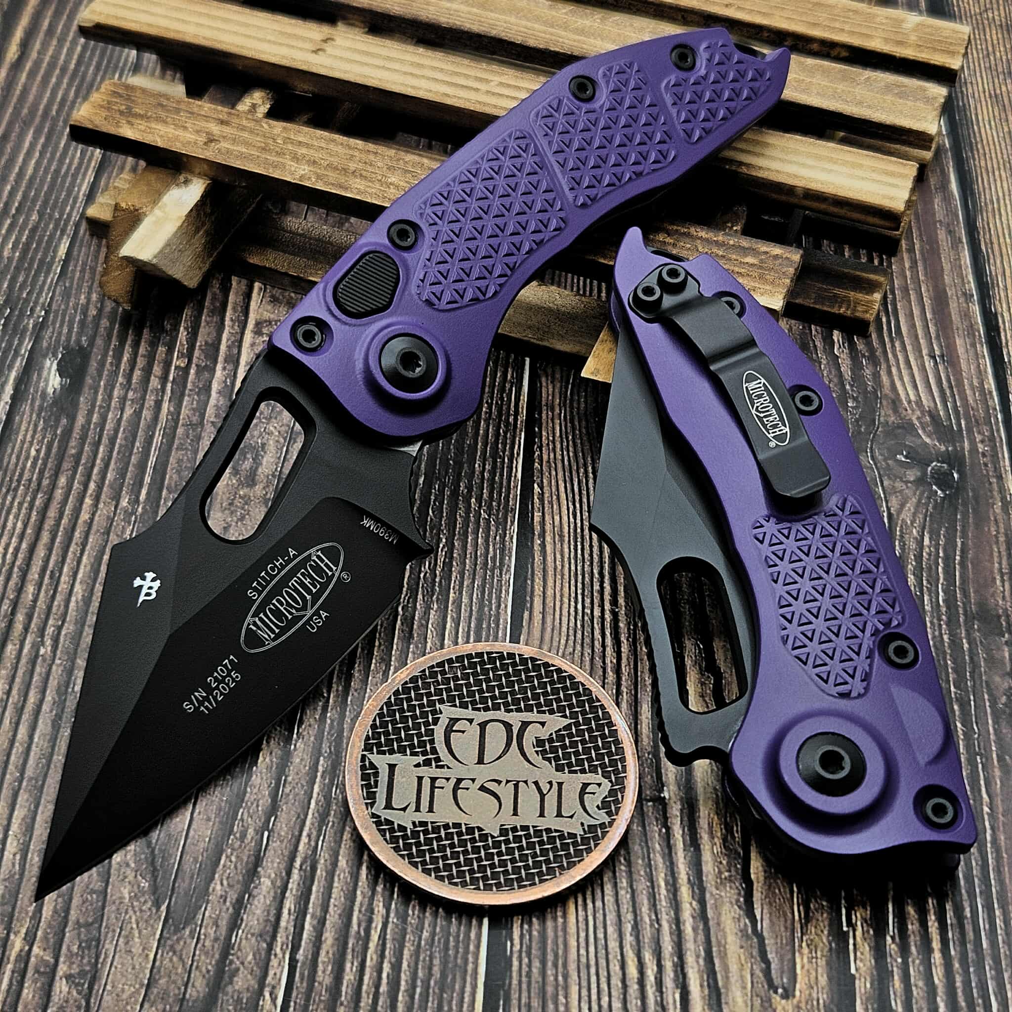 Microtech Borka Auto Stitch 169-1PU Purple