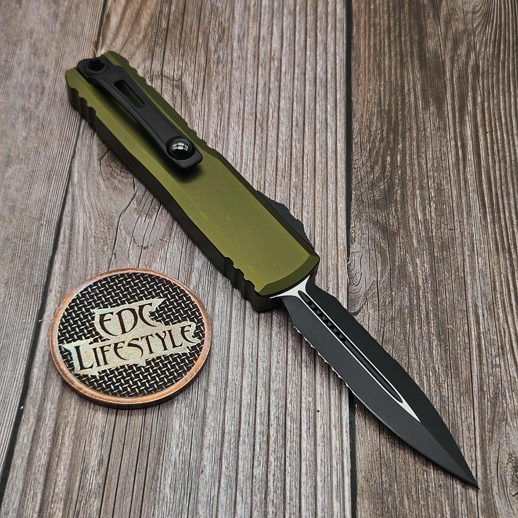 Microtech UTX-85 Gen IV OD Green Tactical D/E Partial Serrated