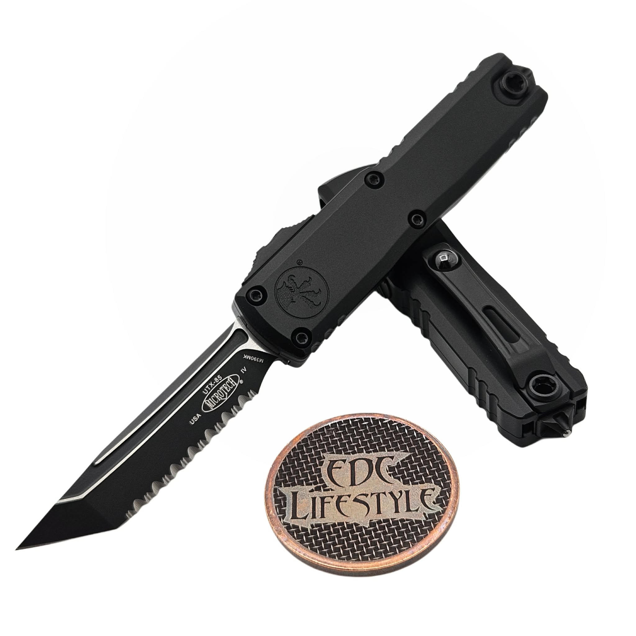 Microtech UTX-85 Gen IV Black Tactical T/E Full Serrated 3.10
