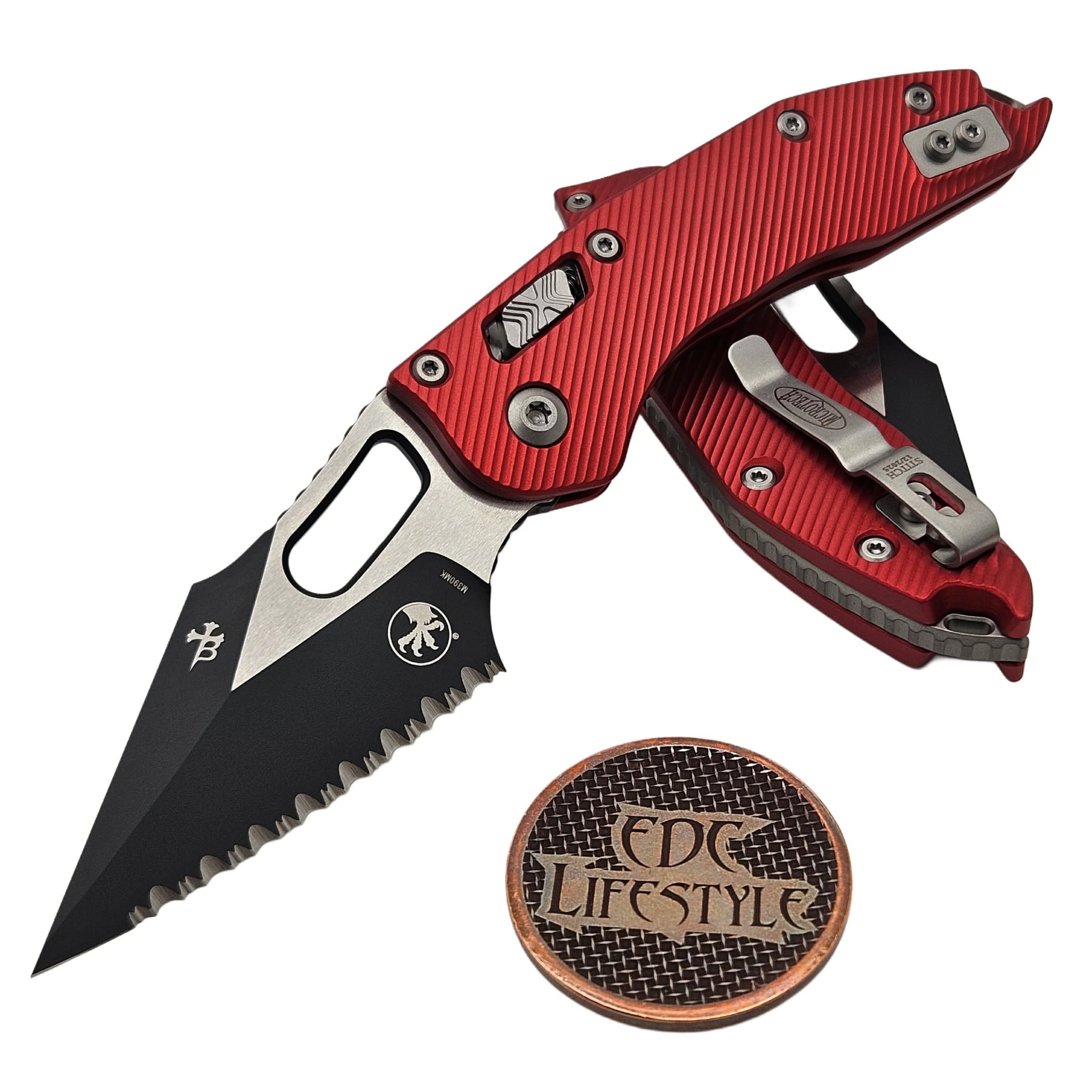 Microtech Stitch Ram-Lok 169RL-3FLRD Fluted Red Aluminum Fluted