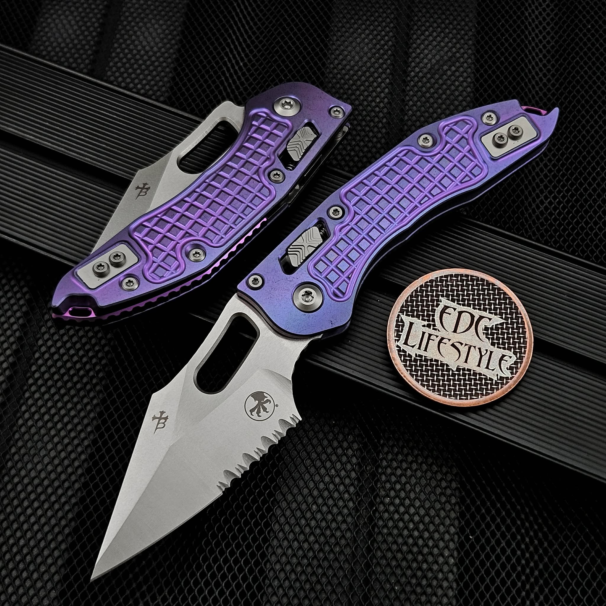 Microtech Stitch Ram-Lok 169RL-11FRMS5 Titanium Purple Haze Frag