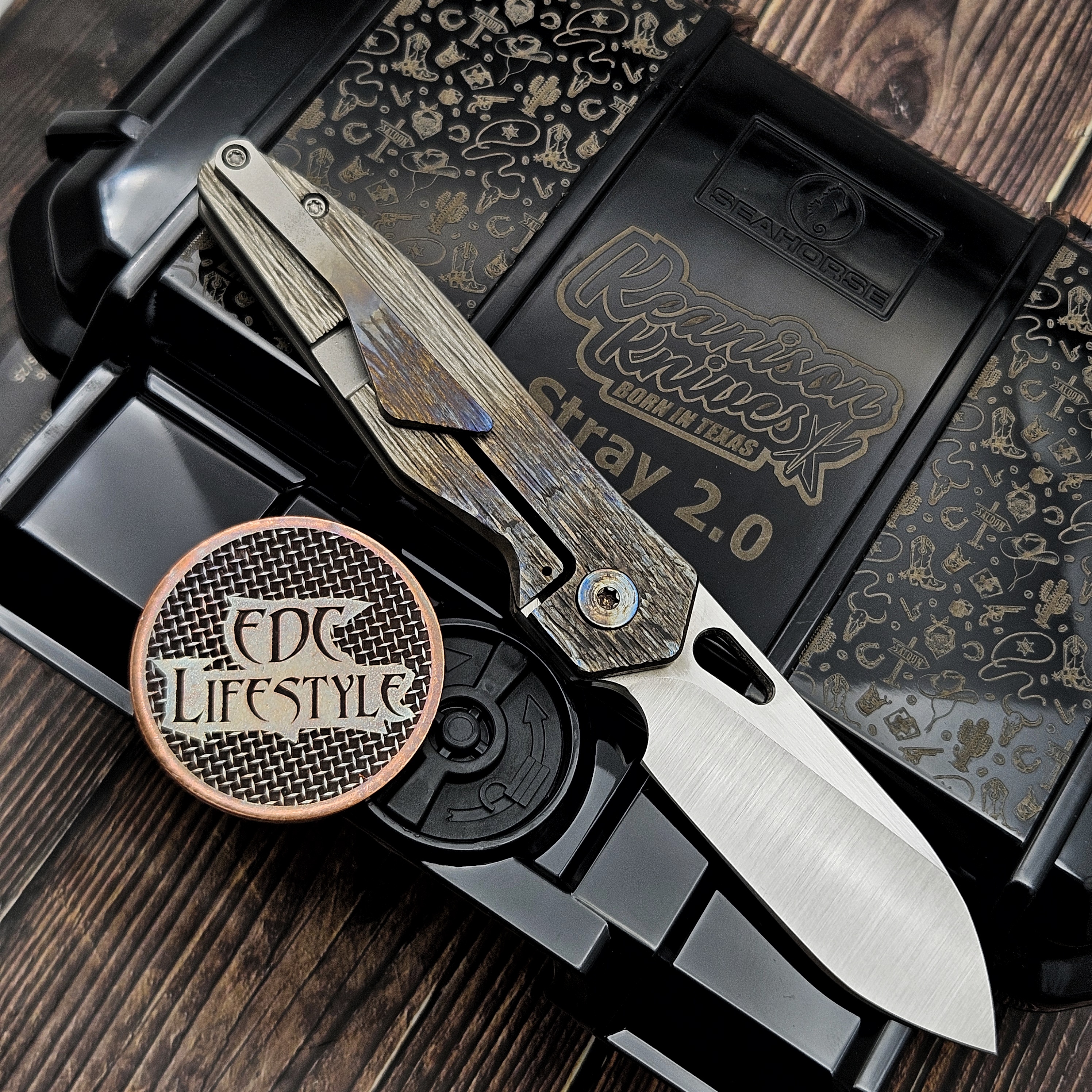 Keanison Knives Stray 2.0 Titanium Frame Lock Folder #94