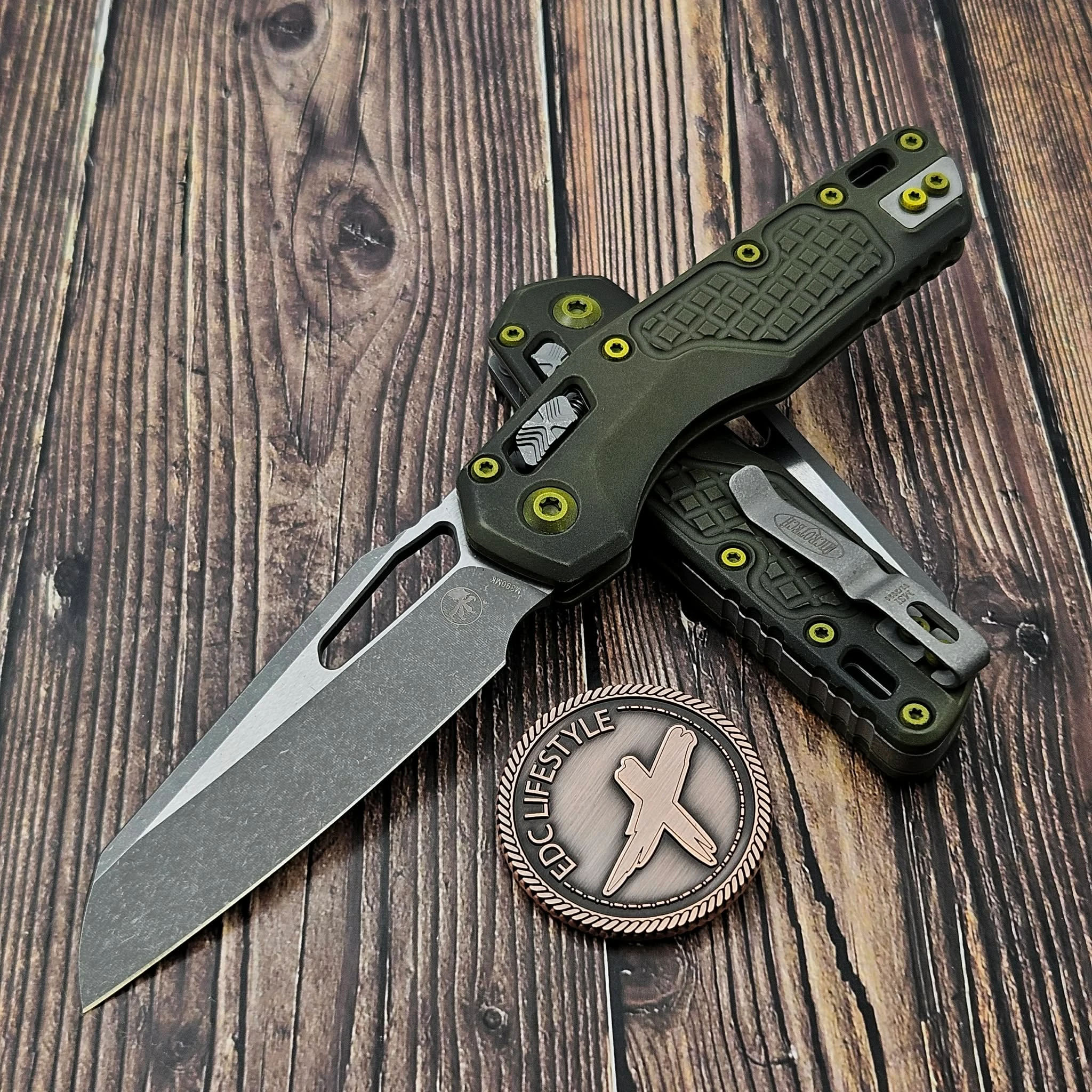 Microtech MSI Ram-Lok Distressed Grenade Green Frag Aluminum 3.85