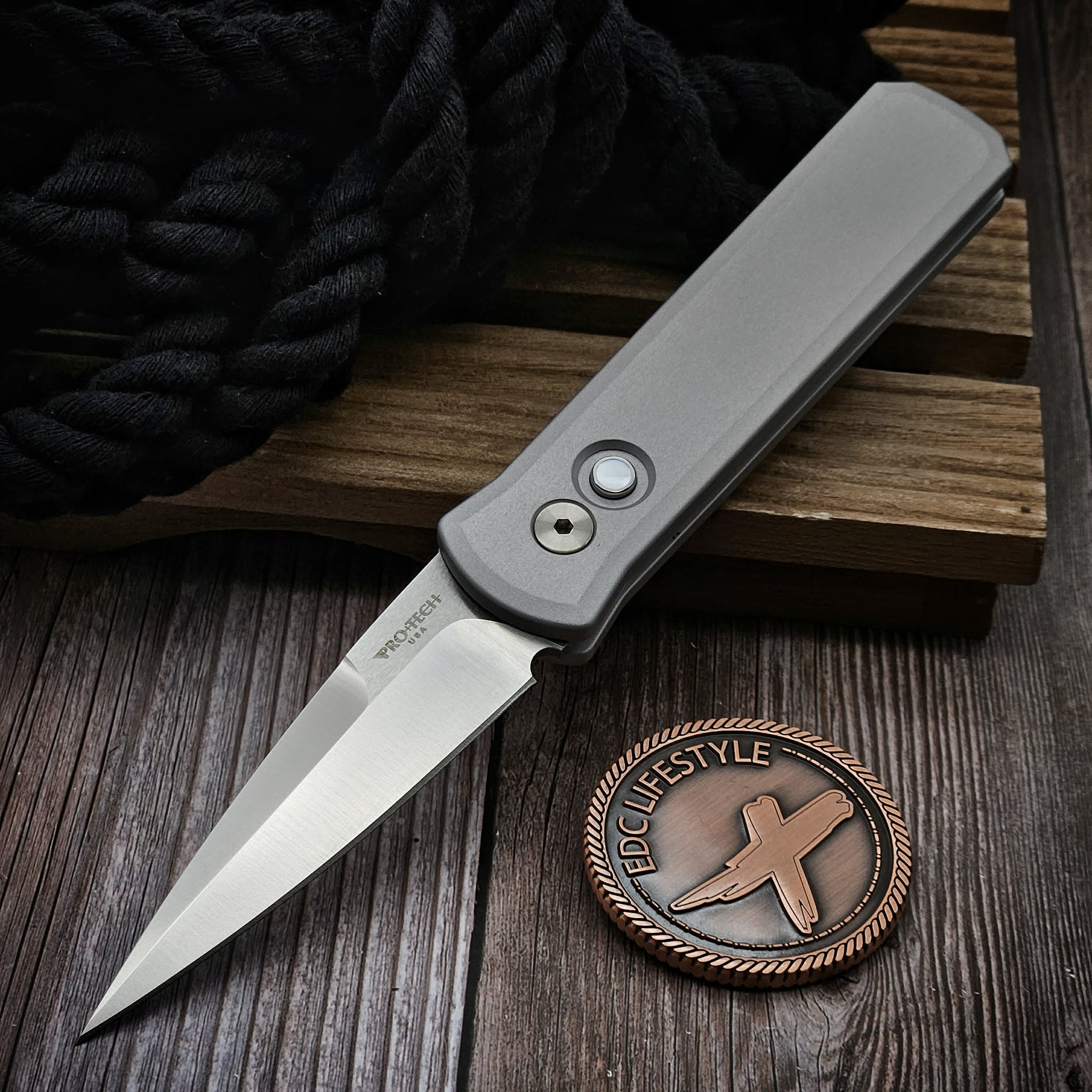 Pro-Tech Godson Grey Handle 3.15