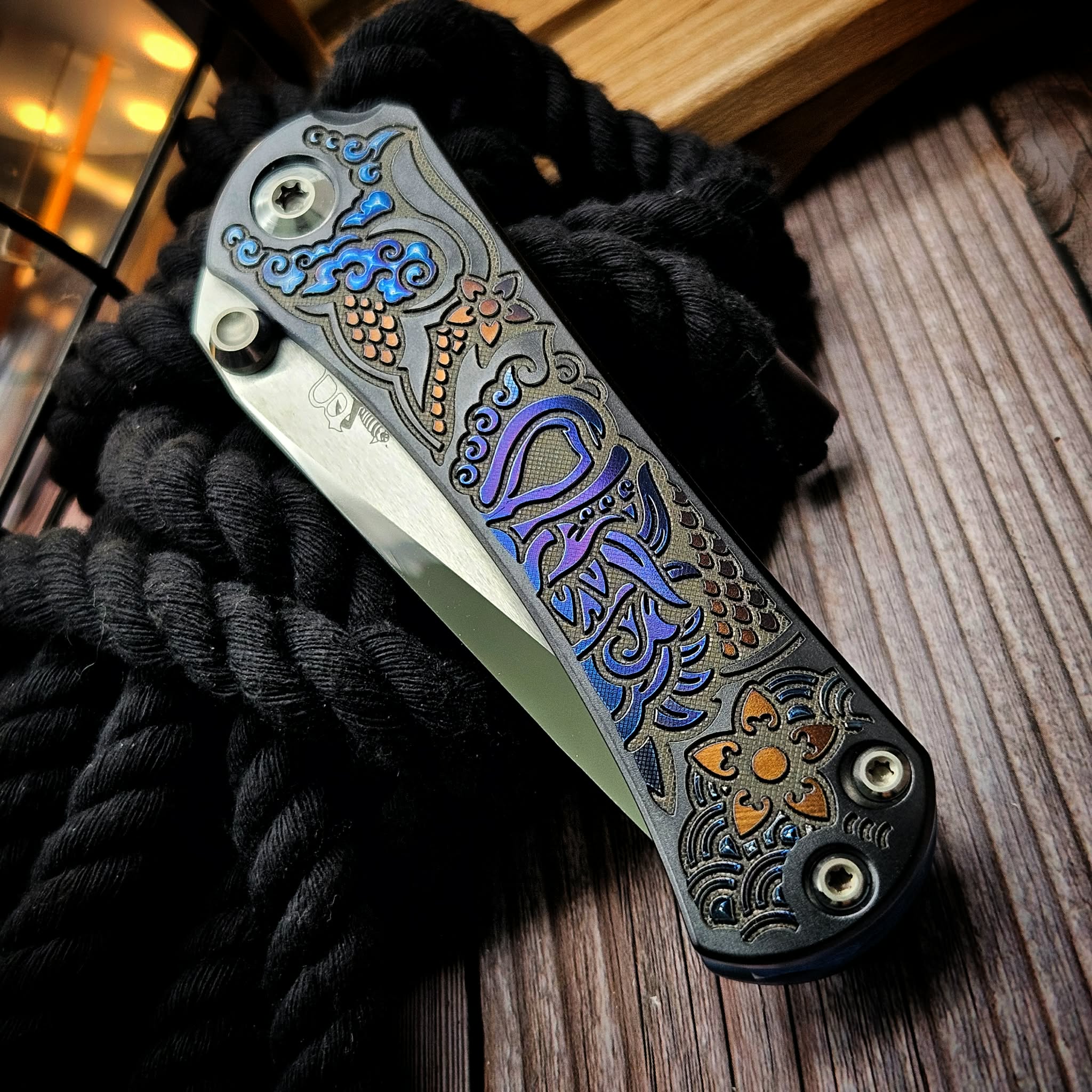 Marfione Custom Borka Blades Samurai SBTF Mirror Polished Titanium