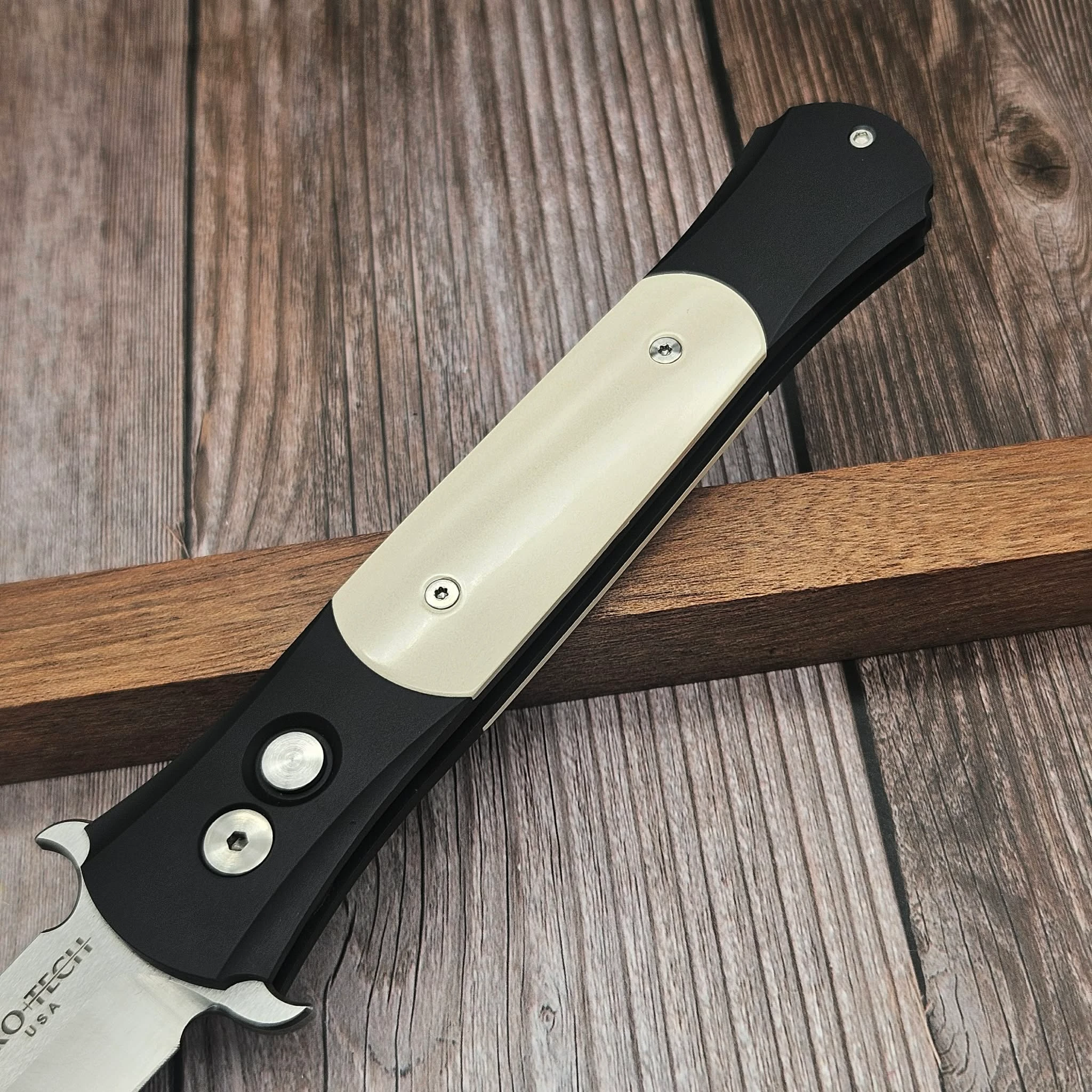 Pro-Tech Knives Large Don Fully 3D Machined Tuxedo Black Handle