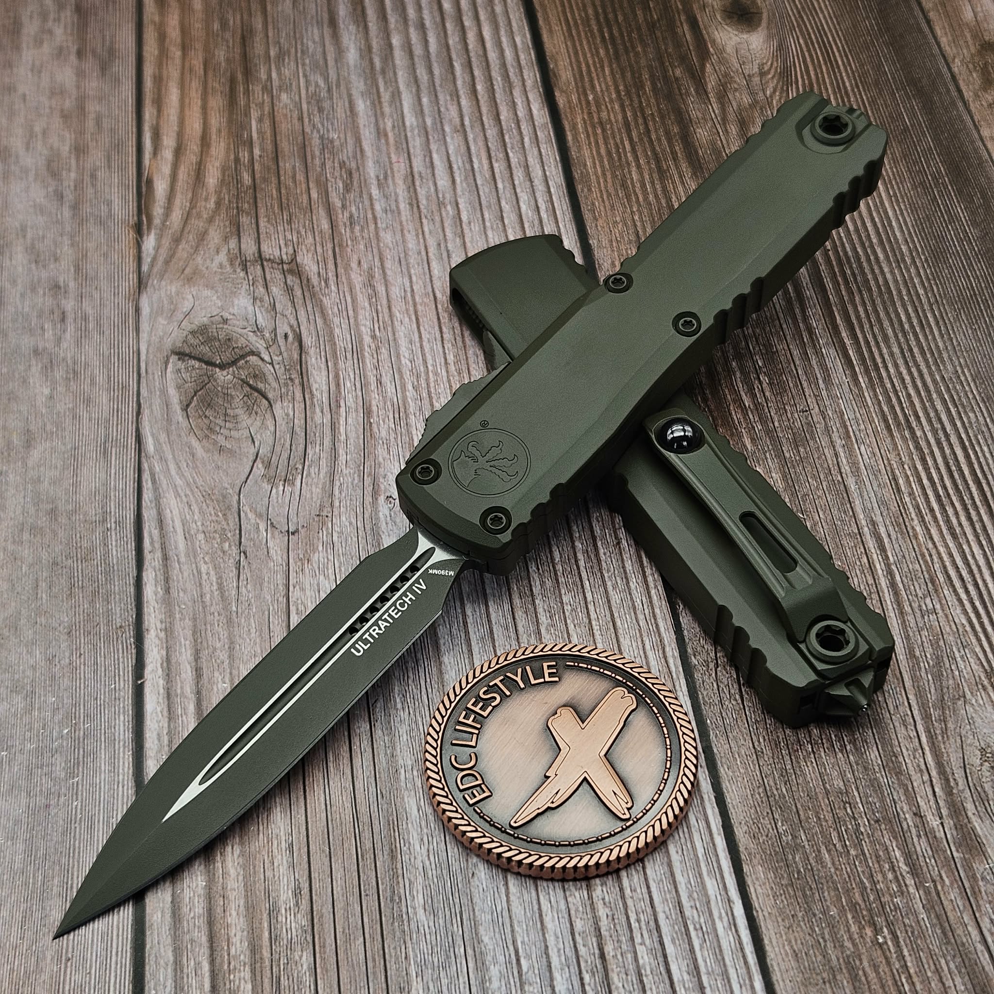 Microtech Ultratech Gen IV Cerakote OD Green D/E 3.55