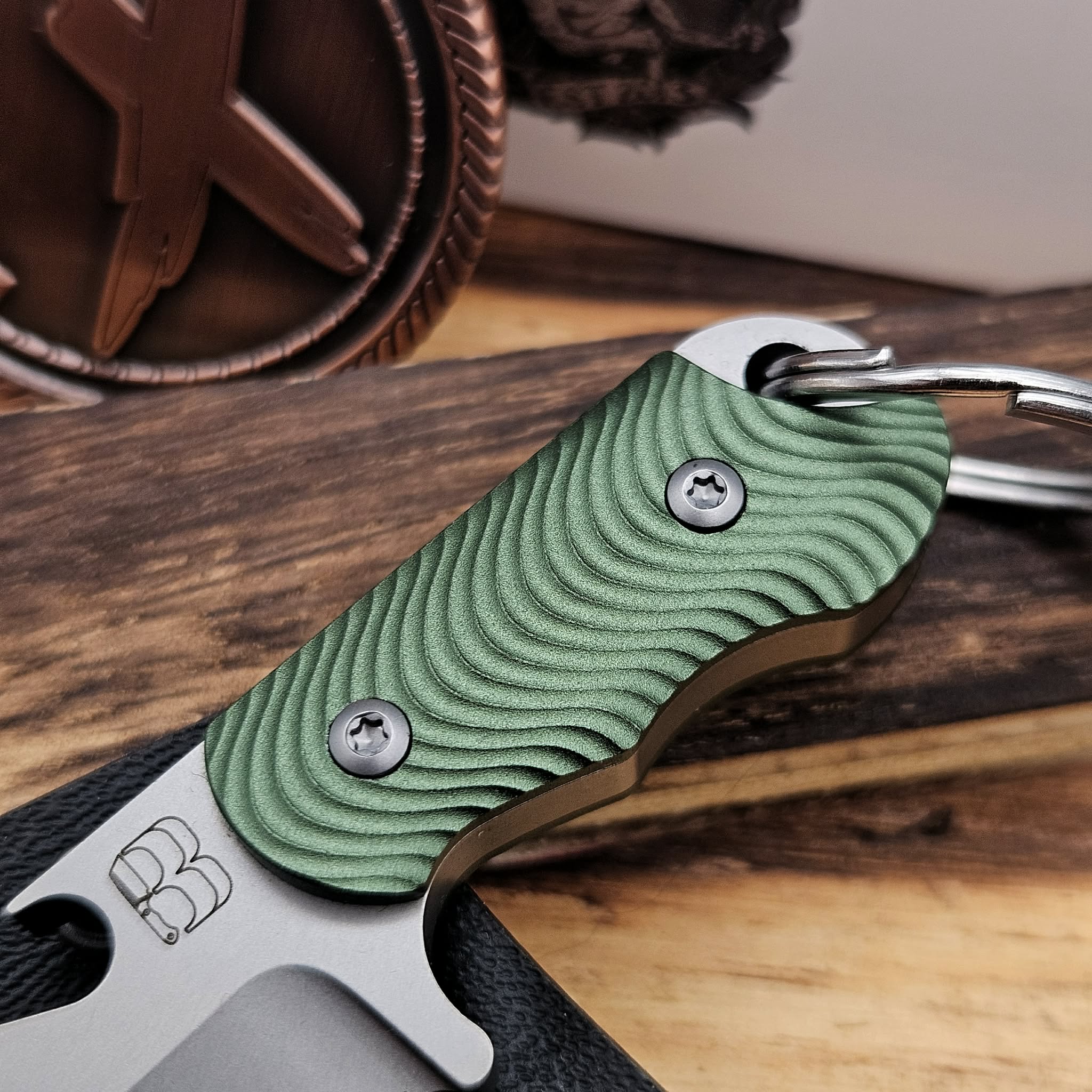 BergBlades Bottle Butcher Green Aluminum Handles, 1.25