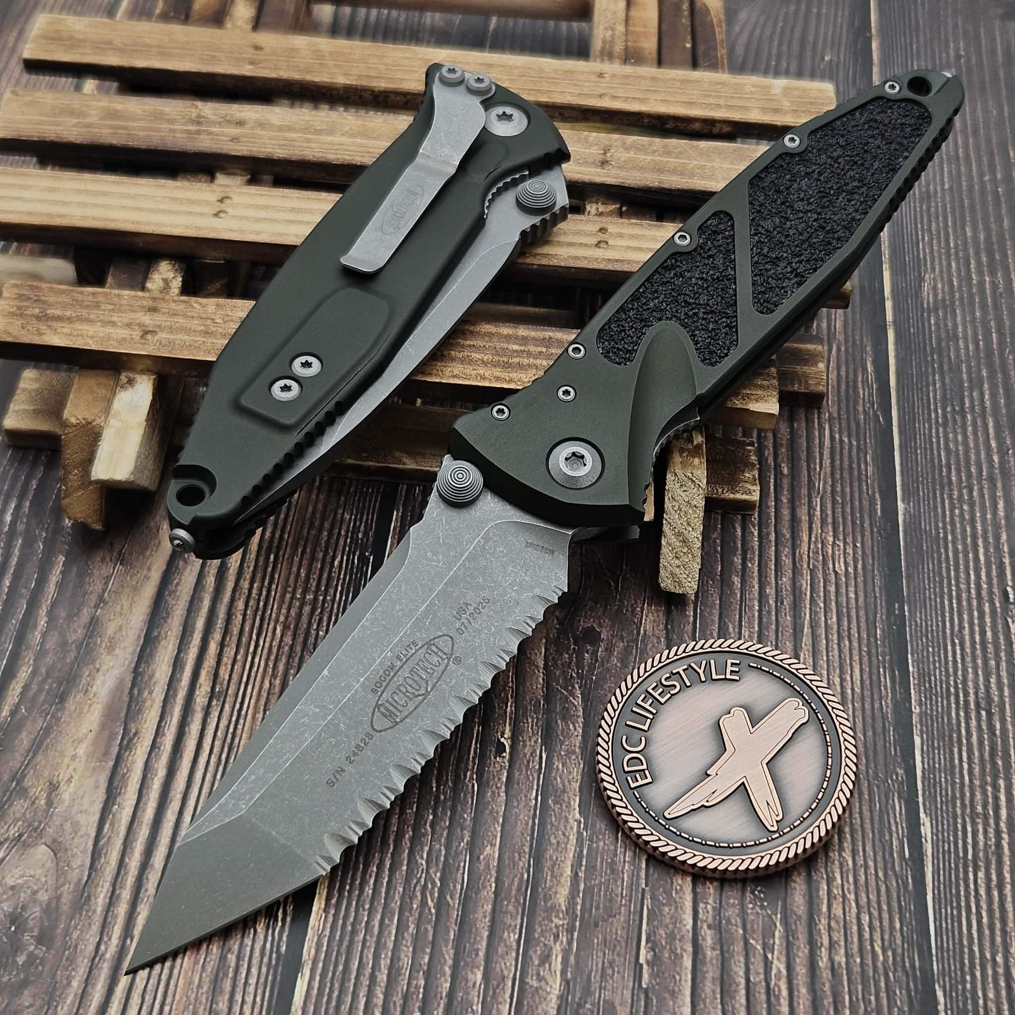 Microtech Socom Elite Manual Woodland Green 4