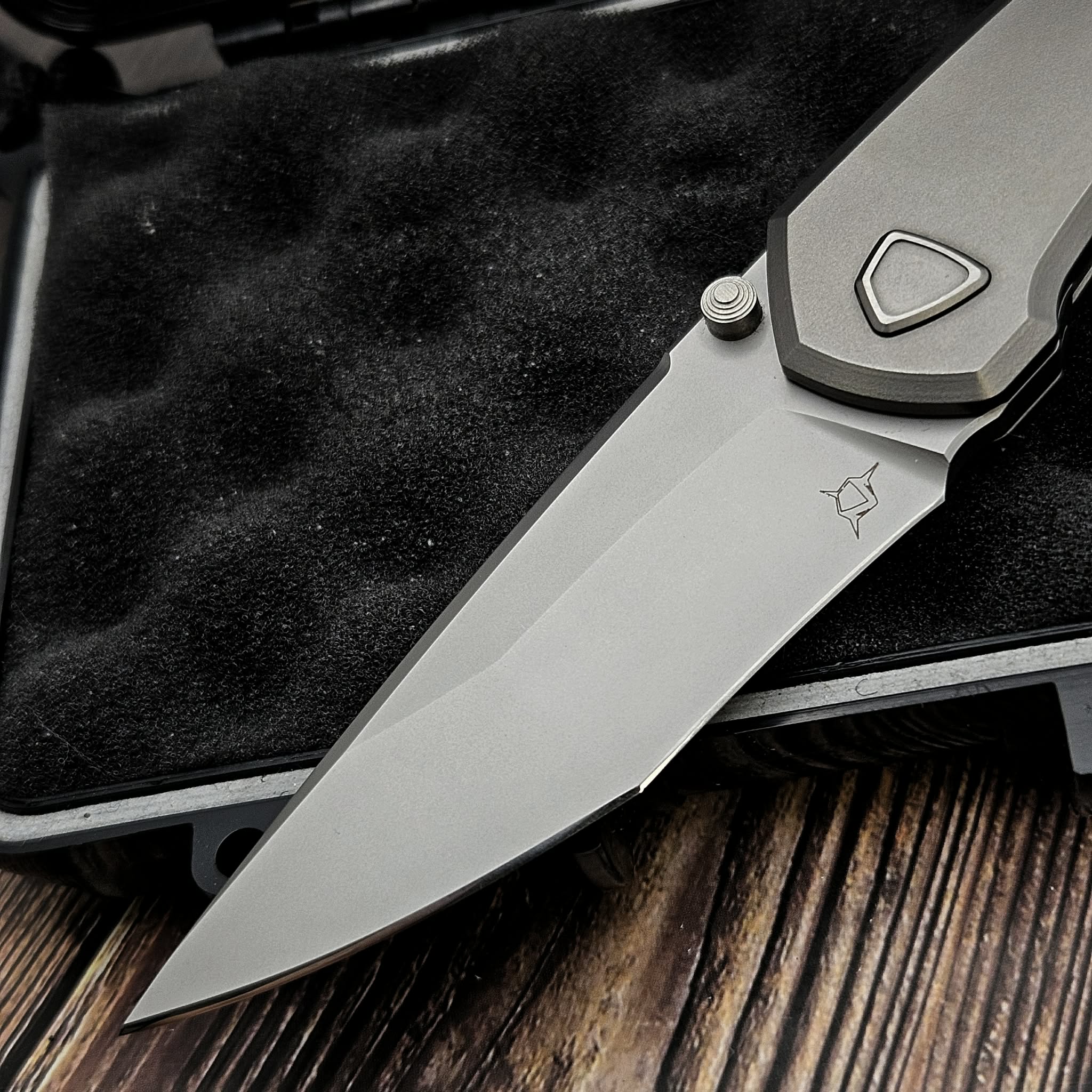 Sharknivco PJ Shiru Zirc Blast Titanium Handle & RWL34 Blade