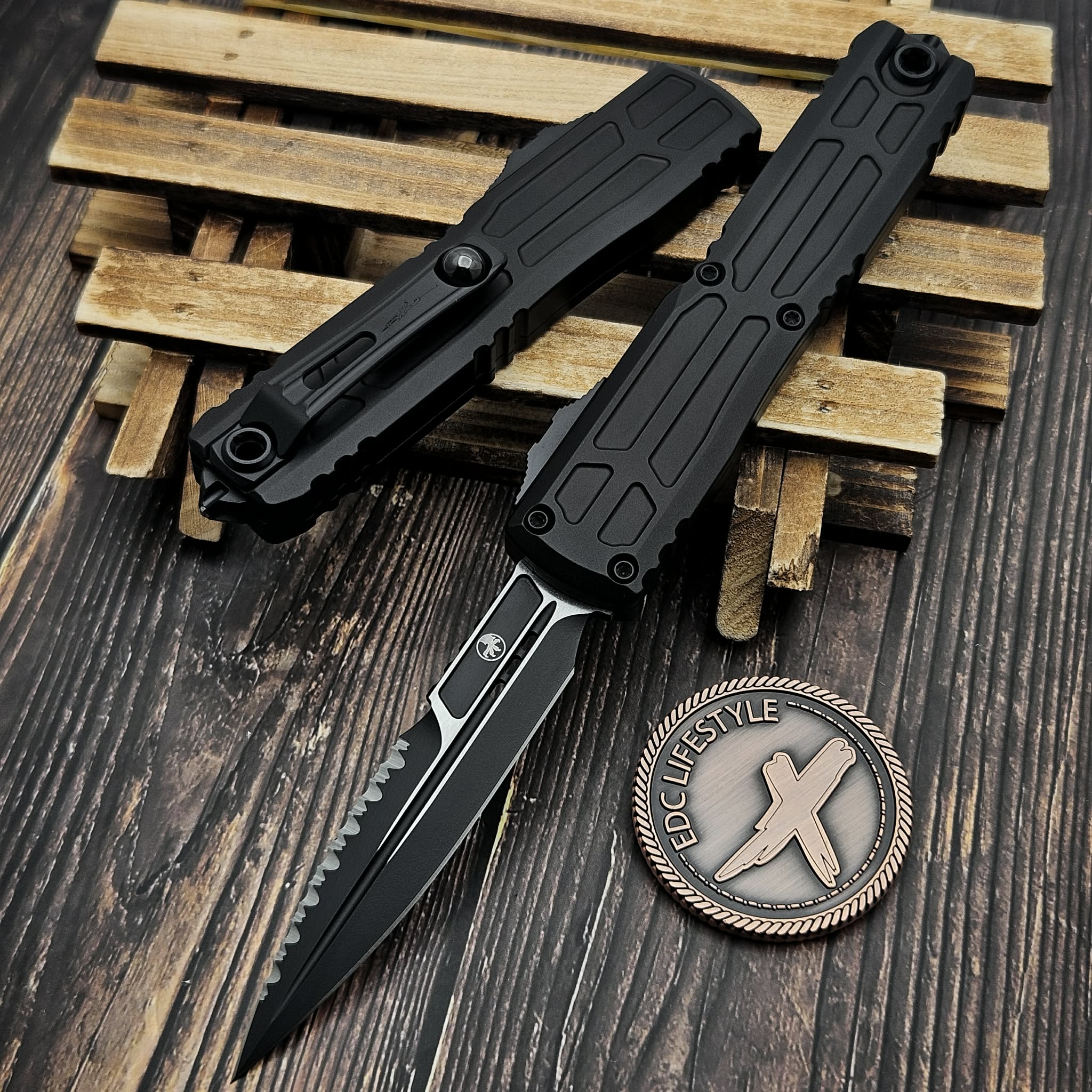 新品未使用 militical type3 black ブラック brunt Microtech EX Ultratech ZBP 1120EX-3TS Black Tactical Full Serrated
