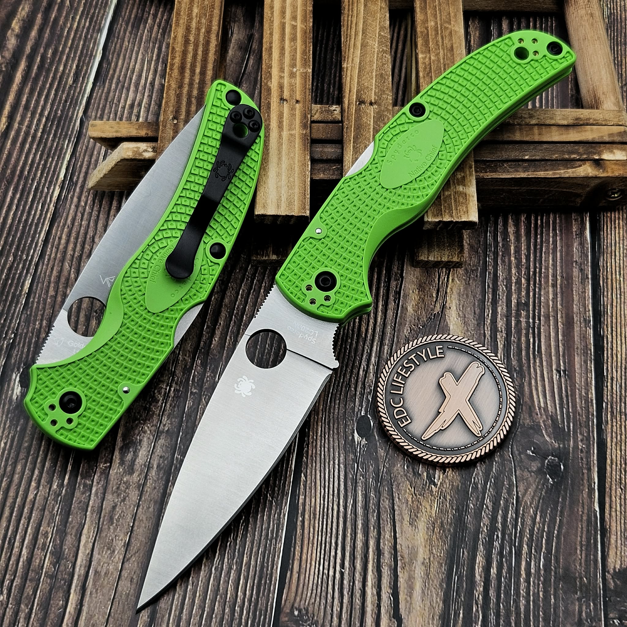 Spyderco Native Chief Green Lightweight FRN SALT Frame Lock 4.02