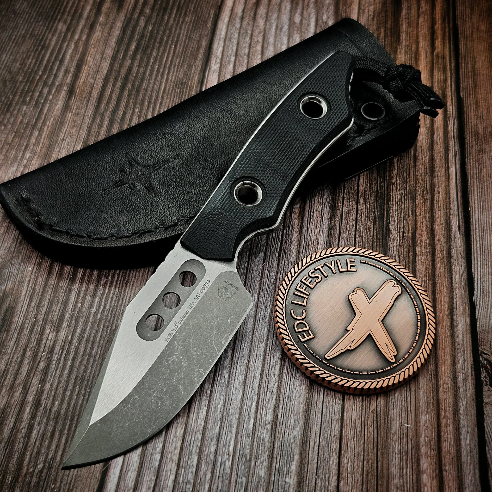 Heretic Knives Kobold Bowie Fixed Blade Knife Standard Black G10