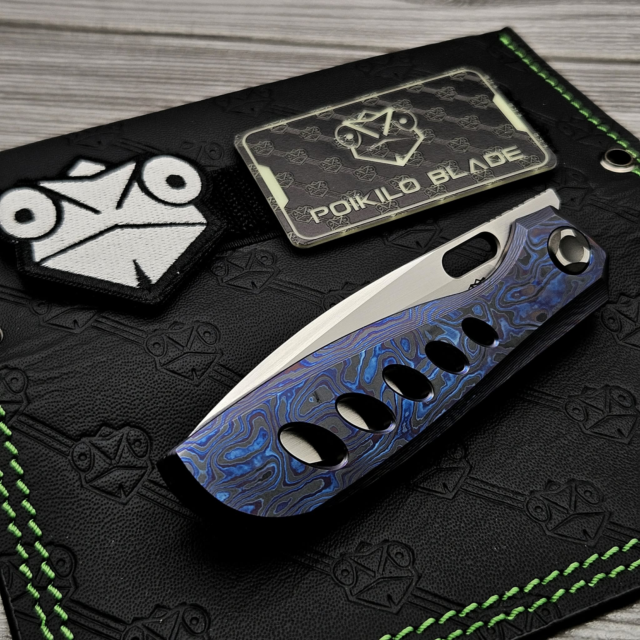 キリコ Poikilo Blade Gecko Midtech 3 ZircuTi Handles w/ Zirc Accents & Hand S