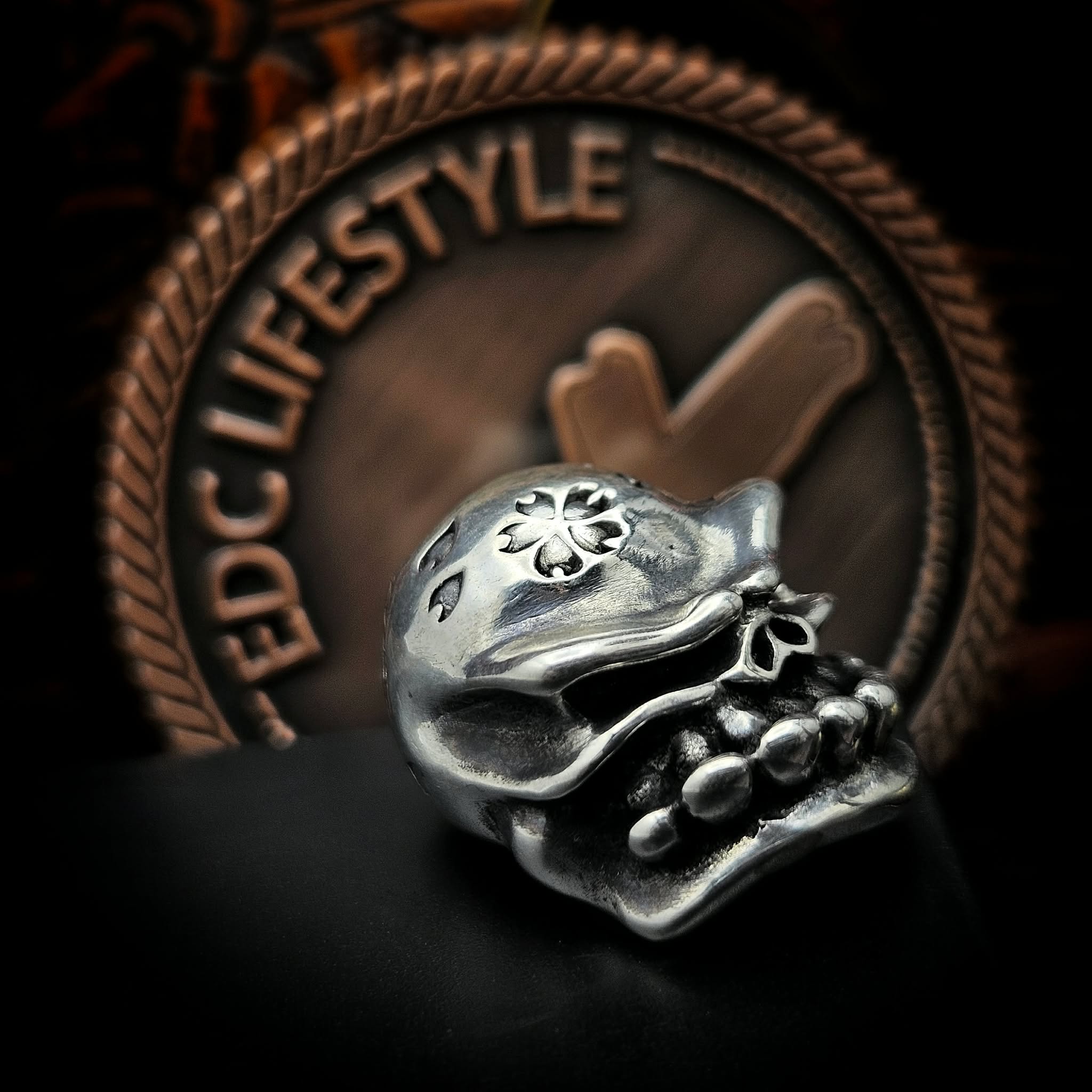 Starlingear .925 Silver Custom Stamped Sakura Bruiser Bead w/Pink