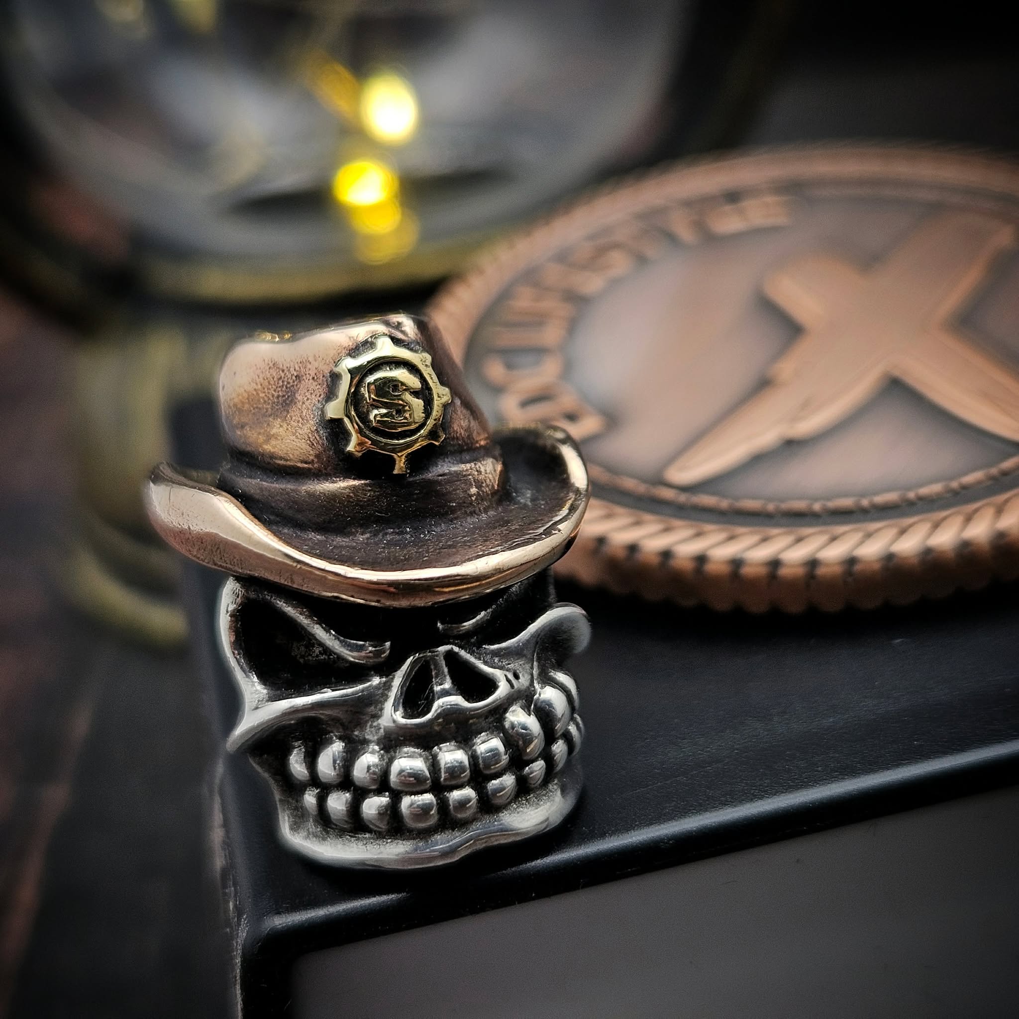 Starlingear .925 Silver Slickster w/Top Cowboy Hat Brass Logo