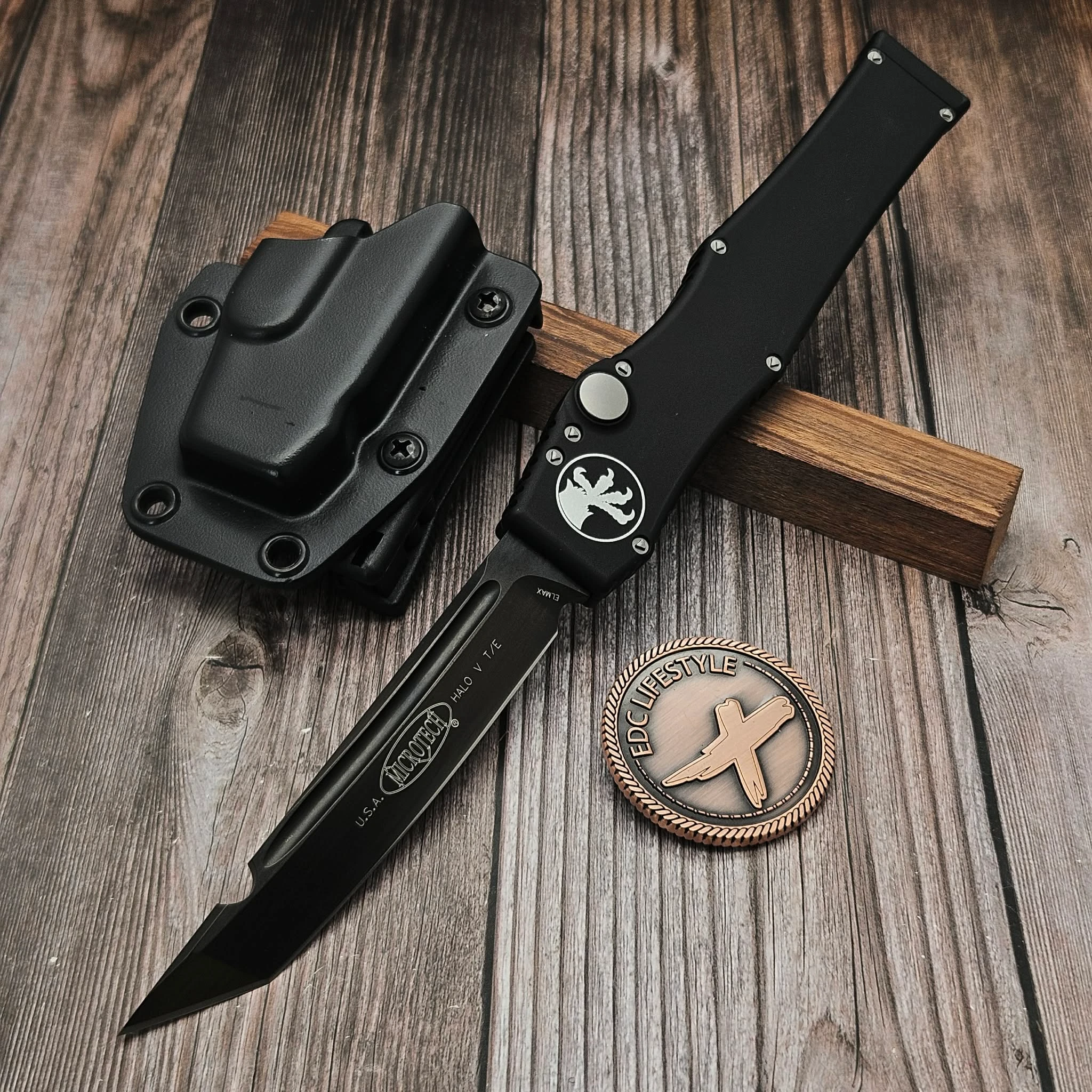 Microtech Halo V T/E DLC 150-1 S/N 06955- Preowned