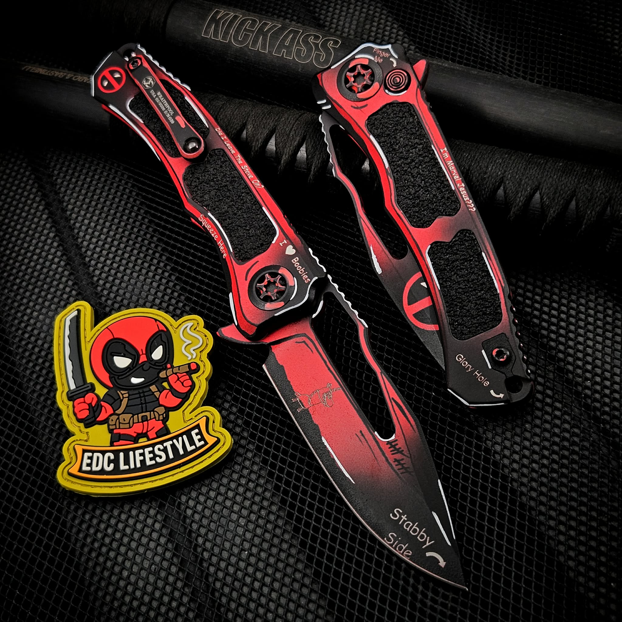 Heretic Wraith Manual V4 Clip Point Deadpool Cel Shading H001-CS-DP