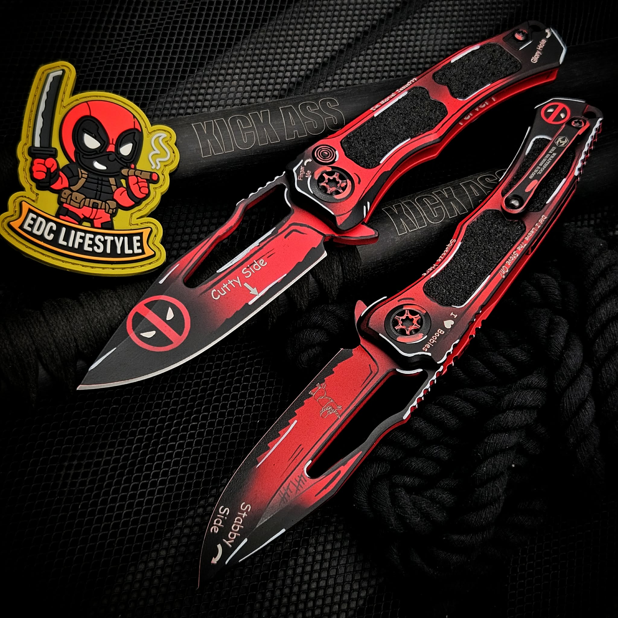 Heretic Wraith Manual V4 Clip Point Deadpool Cel Shading H001-CS-DP