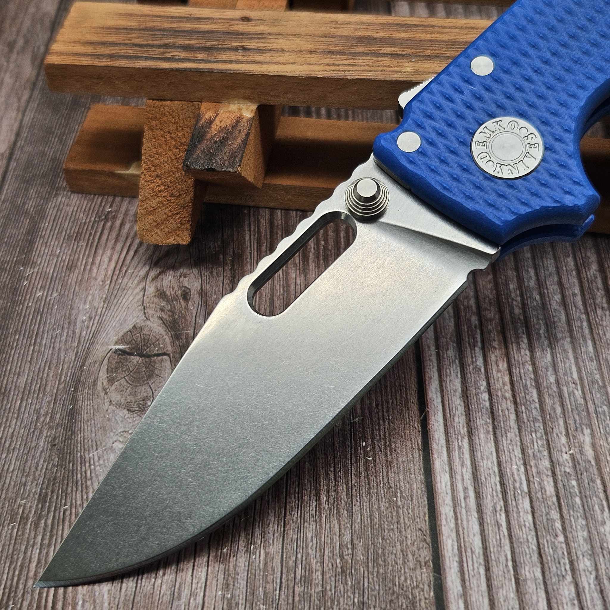 Demko AD20I Slim Shark Lock Clip Point Nitro-X7 Blue G10