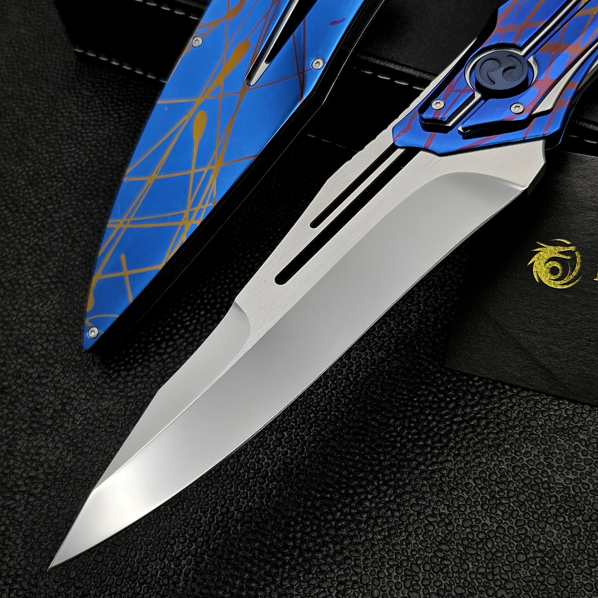Dew Hara Homura Fixed Blade M390 High Polish Splatter #1 of 1