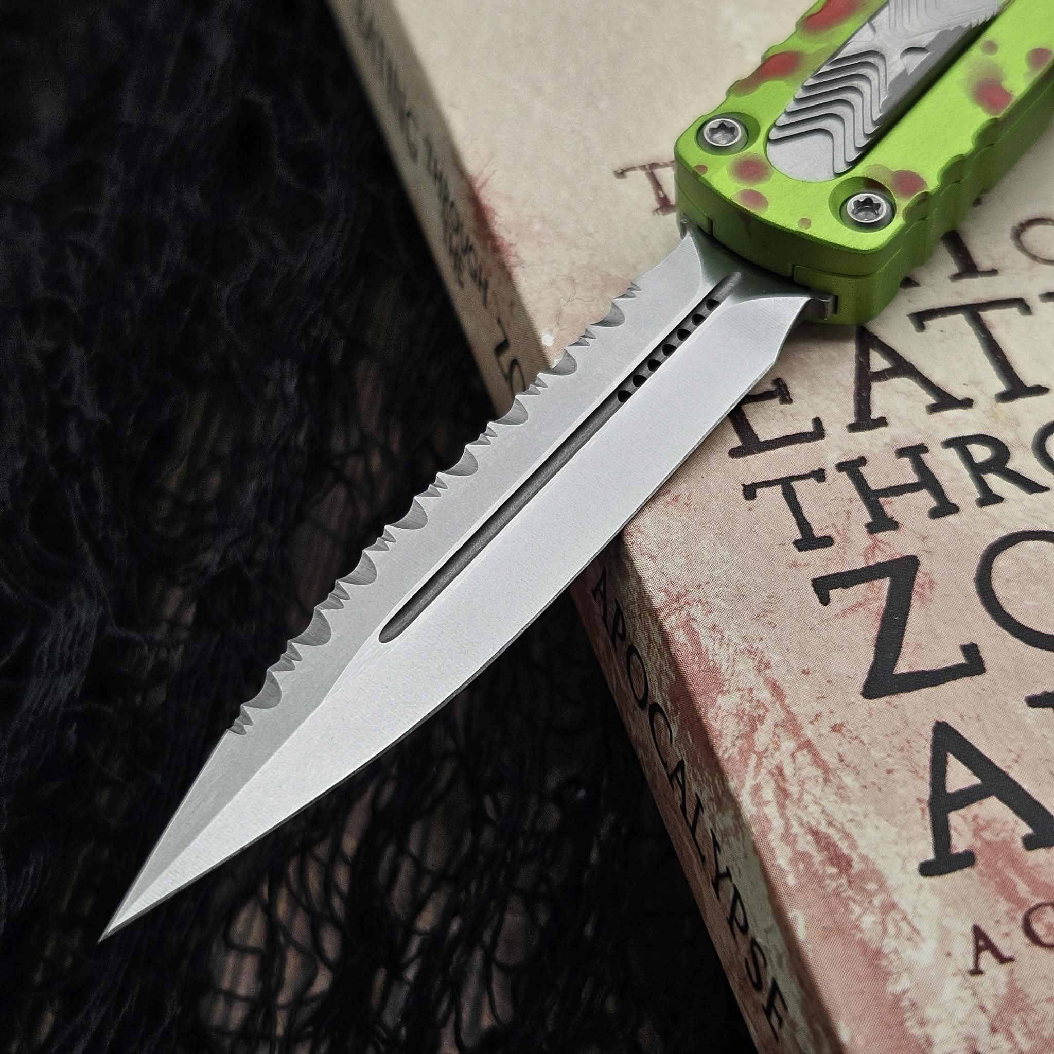 Microtech 225-10Z Zombie Dirac Double Edge Stonewash Standard