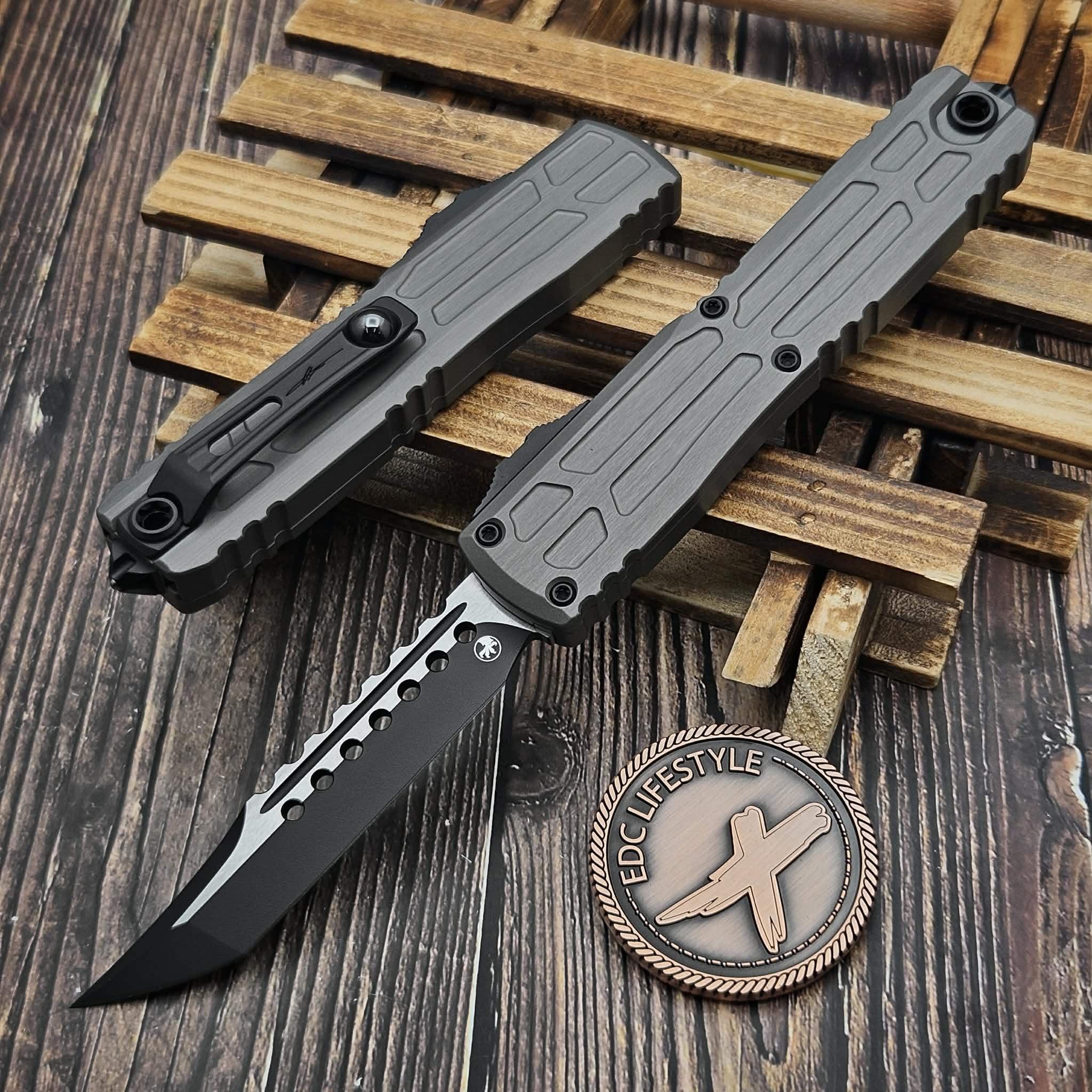 Microtech Ultratech EX Gen III ZBP Natural Clear Hellhound T/E