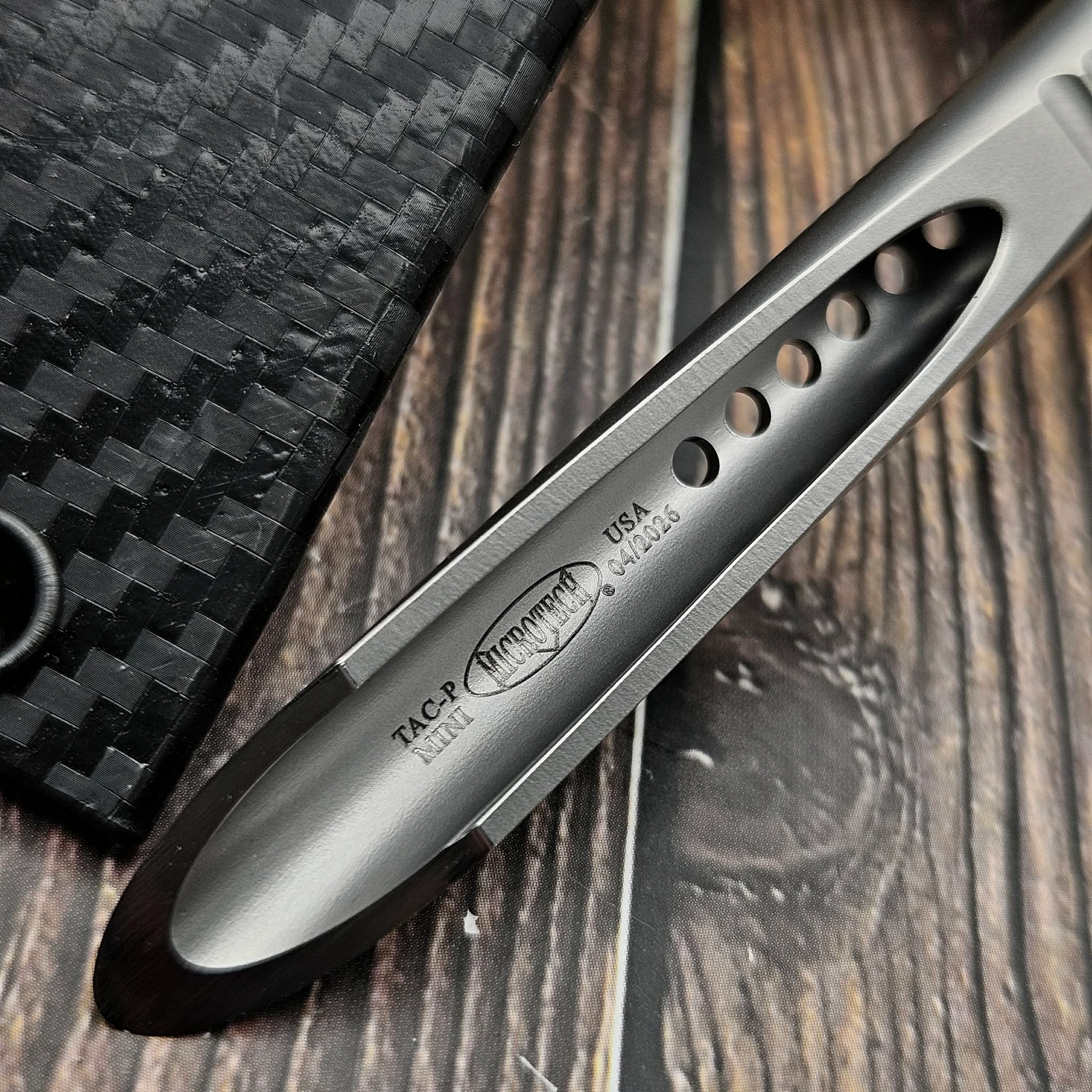 Microtech 112M-7 TAC-P Mini Stainless Steel Bead Blast Tactical