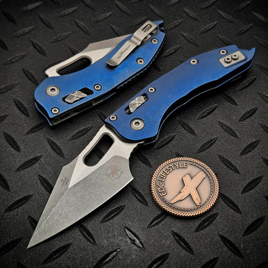 Microtech Stitch Ram-Lok 169RL-10APMS2 Antique Blue Titanium Slab