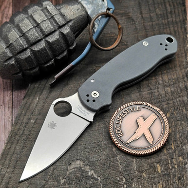 Spyderco Para 3 Grey G-10 Compression Lock 2.95