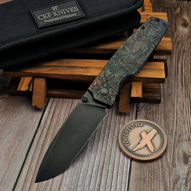 Custom Knife Factory CKF Lex Carbon Fiber Rainbow