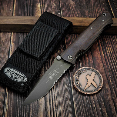 美品！溝有！スタッドレス  X5,X6（F15,E70）モーテック グレン Microtech CMTX5 Auto Green Canvas Green Serrated S/N 7977 - Preowned