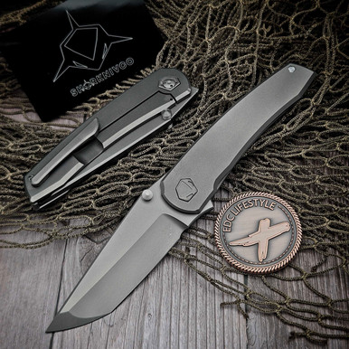 STORMMARVELシルバー15P ツーフィンガー✨️プラグなし✨️ Sharknivco PJ Waka V5 Titanium Frame Lock RWL34 Zirblast Blade