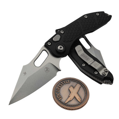 Microtech M-Stitch Auto Black Proof Run 2.62