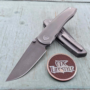Sharknivco Waka Zir Blast Ti Handle Black Diamond Blast RWL-34 Blade