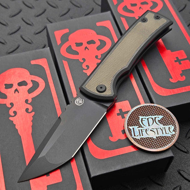 Chaves Knives Redencion 229 Kickstop Tanto Green Micarta Big Inlay