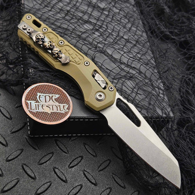 Microtech Lawman MSI S/E OD Green Frag G-10 Stonewash 210
