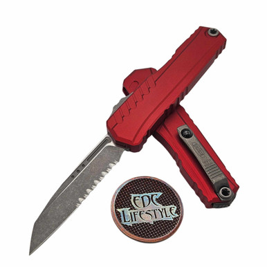 Microtech Cypher II S/E 1241-11APRD Red Partial Serrated