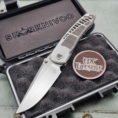 Sharknivco Waka Indy Gold Xcut Camo Carbon ZirBlast RWL34 Blade