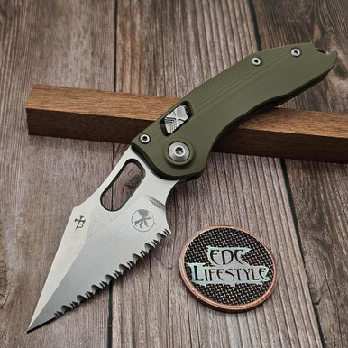 Microtech Stitch Ram-Lok 169RL-12GTOD OD Green G-10 Full Serrated
