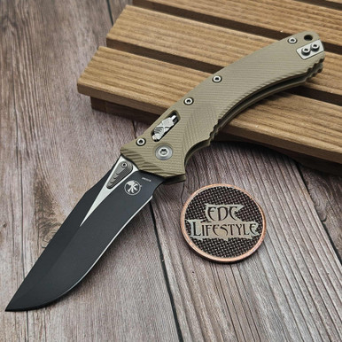 Microtech Amphibian Ram-Lok Fluted G-10 Tan Standard 137RL-1FLGTTA