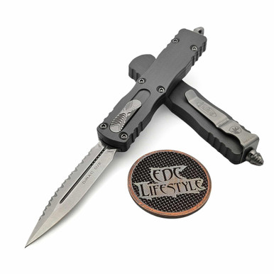 Microtech 225-12NC Natural Clear Dirac Double Edge Stonewash Full