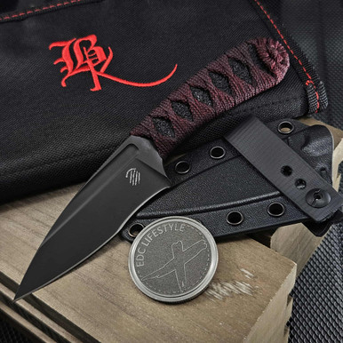 Bastinelli Knives Sin Fixed Blade PVD Red Tsuka Wrap