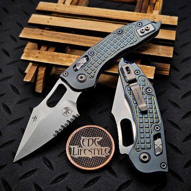 Microtech Stitch Ram-Lok 169RL-11FRMS6 Ice Blue Titanium Frag