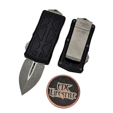 Microtech Exocet 157-10AP Apocalyptic Blade Black OTF Money Clip Microtech Exocet 157-10AP Apocalyptic Blade Black OTF Money Clip