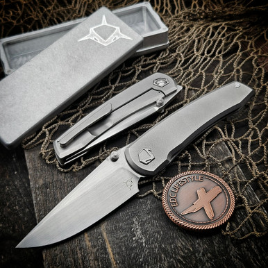 Sharknivco PJ Waka V4.9 Titanium ZirBlast Handle Frame Lock RWL34