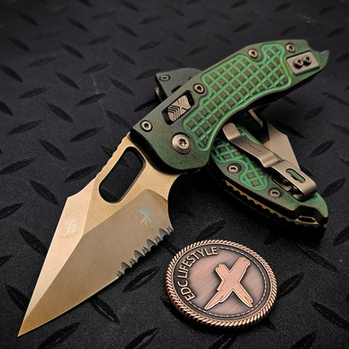 Microtech Stitch Ram-Lok 169RL-14FRMS1 Antique Green Titanium Frag