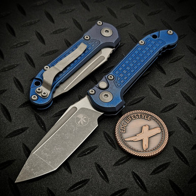 Microtech LUDT Antique Blue Titanium Frag T/E Apocalyptic 1136