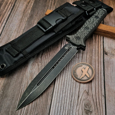 Heretic Nephilim Carbon Fiber Handle Battleworn Black Blade H003